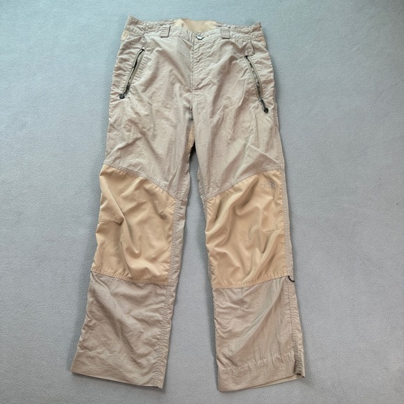 The North Face Mens Khaki Zip Pocket Hiking Outdoor Pants Sz Medium Trail Travel